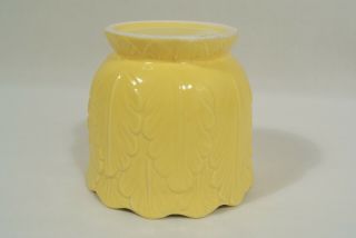 Vtg Bright Yellow Leaf Planter Tulip Flower Pottery Ceramic Lemon Flower McCoy? 3