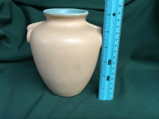 Pottery Coors 6” Tall Vase Tan And Green. 3