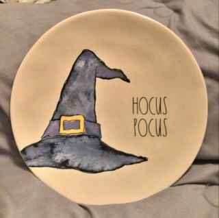 Rae Dunn Hocus Pocus Plate 10 3/4 " Cauldron Bats Halloween Ll By Magenta