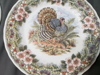 Vtg Queens Myott Factory 10 " Thanksgiving Turkey Dinner Plates Per Each