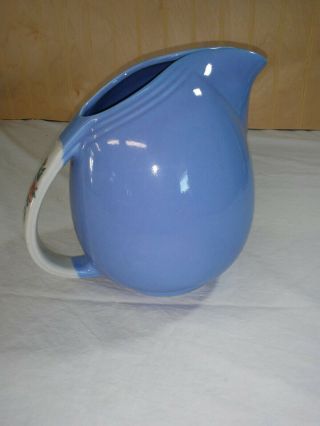 Hall Pottery Blue Rose Parade 32 Oz Jug Or Pitcher With Ice Lip Vintage 1259