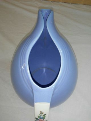 Hall Pottery Blue Rose Parade 32 oz Jug or Pitcher with Ice Lip Vintage 1259 3