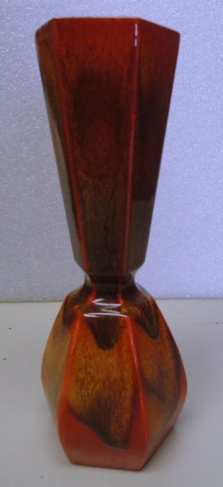 Vintage Mid Century Haeger Pottery Orange Vase 4096
