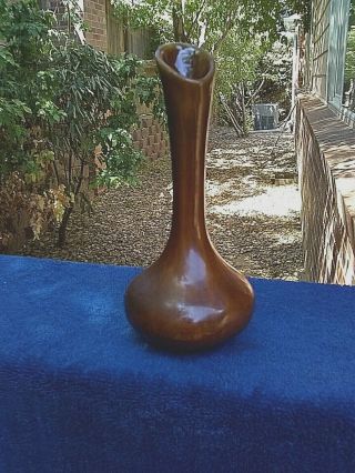 Van Briggle Pottery 6 1/2 " Stick Vase,  Brown