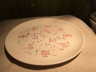 Vintage Vernon Ware " Tickled Pink " 10 " Dinner Plate Mid Century Modern