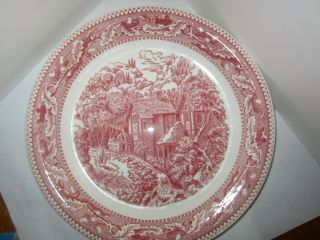 Pottery Pie Plate Currier And Ives? Red/white