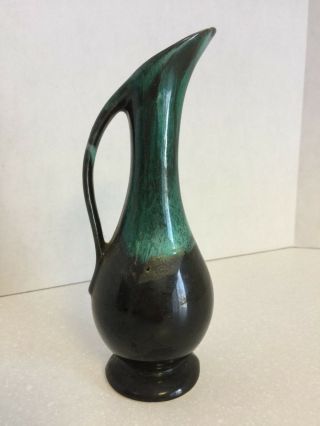 Blue Mountain Pottery Ewer Green And Blue Glazing 8.  25”