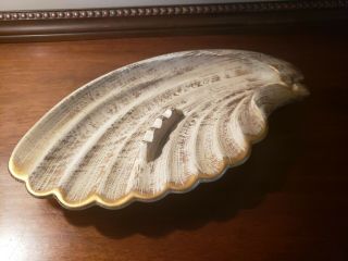 Vintage Royal Haeger Pottery Ashtray 22k Gold Tweed 165 Tweed Shell