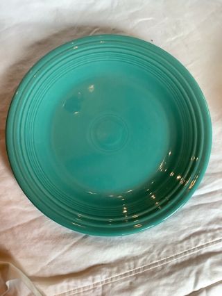 Fiesta Homer Laughlin Turquoise Blue Green Dinner Plate 10.  5” Fiestaware