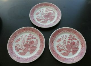 3 Grafton Chop 10 " Dinner Plates Made By Carr China Co Made In The United States