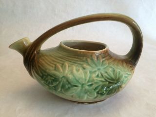 Vintage Mccoy Art Pottery Brown & Green Daisy Teapot