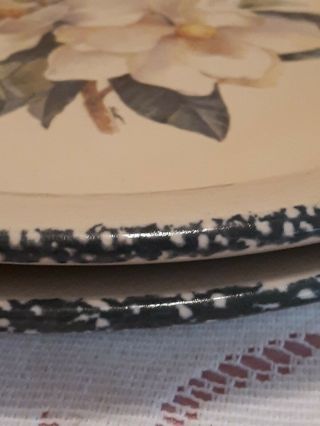 Home And Garden Party Stoneware Magnolia 2 diner plates,  1998 3