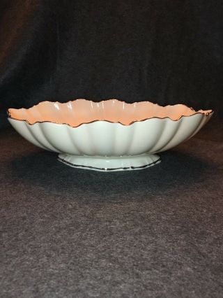 Lenox Scalloped Platinum Oval,  Footed Centerpiece Bowl / 11 X 7 1/4 "