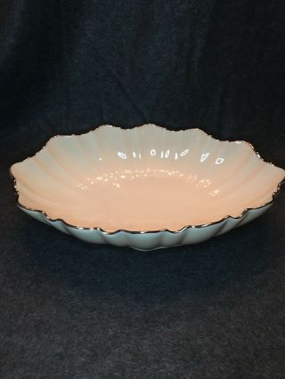 Lenox Scalloped Platinum Oval,  Footed Centerpiece Bowl / 11 x 7 1/4 