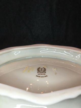 Lenox Scalloped Platinum Oval,  Footed Centerpiece Bowl / 11 x 7 1/4 