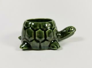 Vintage Mccoy Floraline Usa 484 Turtle Planter Green Ceramic