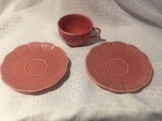 W.  S.  George Petalware Pink 2 - Saucers And Tea Cup