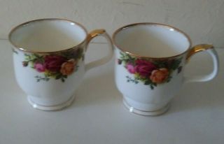 Set Of 2 Royal Albert Old Country Roses Coffee/tea Cups,  England,  Bone China