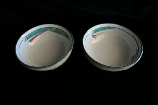 2 Vintage Noritake Stoneware West 8696 6.  5 " Cereal Soup Ice Cream Bowls Euc