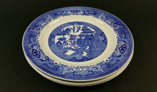 Royal China Blue Willow Dinner Plate Royal Ironstone Underglaze Set Of 3