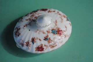 Minton Ancestral Cranberry Turquoise Flowers Porcelain Large Teapot Lid Only