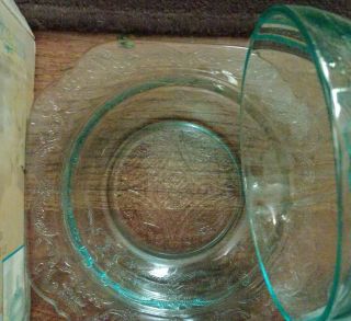 2 Pc.  Butter Dish And Cover/cheese Plate Indiana Glass Teal