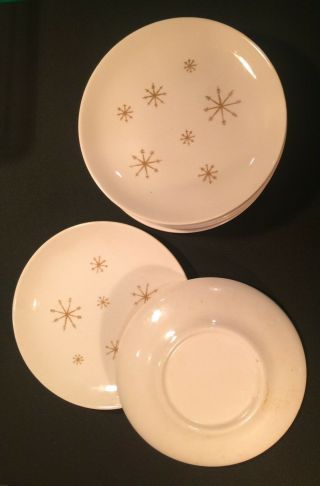 8 Royal China Star Glow Mid Century Atomic Starburst Bread And Butter Plates