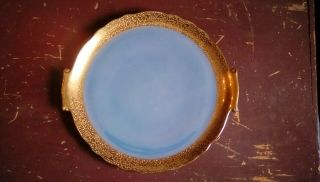 Noritake M Hand Painted Serving Plate Blue With Gold Trim