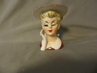 Vintage Porcelain Napco Lady Head Vase Planter C - 5046 1950 
