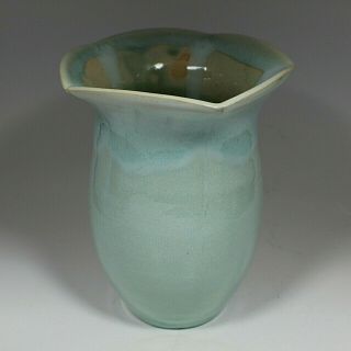 Celadon Art Pottery Vase With Unknown Makers Mark