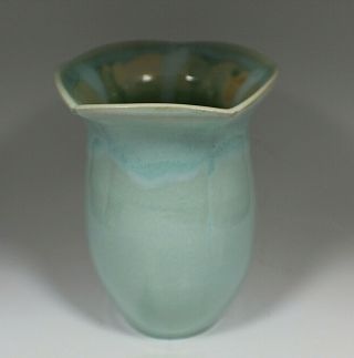 Celadon Art Pottery Vase with Unknown Makers Mark 2