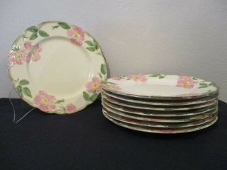Vintage Franciscan Desert Rose Dinner Plates 10 5/8 " Set Of 8 Circa 1960 