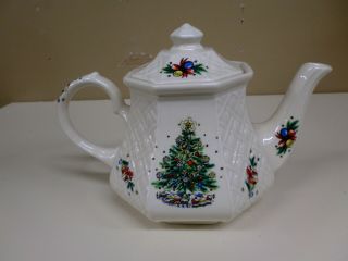 Vintage Sadler England Salem Christmas Eve Teapot Tree Ornaments Lights Village 2