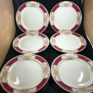 Set Of 6 Vintage Homer Laughlin A 45 N 6 9” Dinner Plates