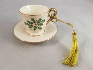 Lenox Holiday Dimension Tea Cup and Saucer Ornament 4