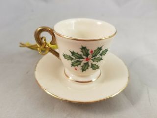 Lenox Holiday Dimension Tea Cup and Saucer Ornament 5