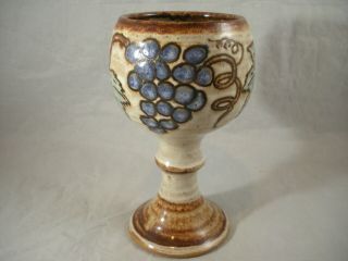 John Coiner Pottery Grape Vine Stoneware Goblet
