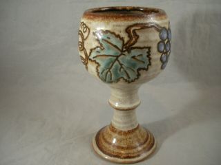 John Coiner Pottery Grape Vine Stoneware Goblet 2