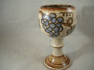 John Coiner Pottery Grape Vine Stoneware Goblet 3