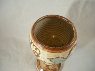 John Coiner Pottery Grape Vine Stoneware Goblet 5