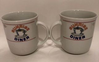 Set Of 2_vintage_oneida_mug_cup_sunrise Diner_coffee_collectible_dishwasher Safe