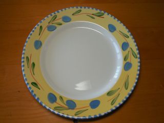 Pier 1 Italy Palermo Dinner Plate 10 1/4 " Blue Grapes Yellow Rim 2 Available
