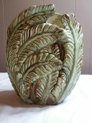Royal Haeger Fern Vase Green Made In Usa