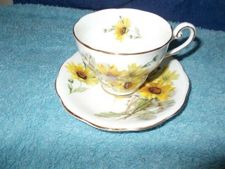 English Tea Cup And Saucer Brown Eyed Susan By Royal Standard Fine Bone China