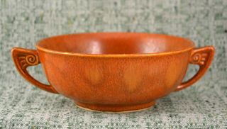 Vtg 1930s Homer Laughlin Wells Art Glazes Cream Soup Bowl Burnt Sienna Rust
