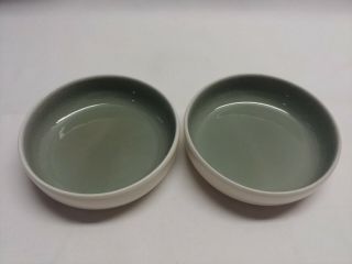 Winfield China California Set Of 2 Dessert Berry Bowls Green/gray White