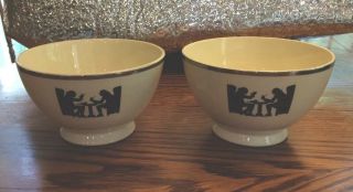 Set Of 2 Vintage Rare Tavern Silhouette China 36s Bowls Taylor Smith Taylor Tst
