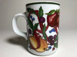 Dansk Holiday Harvest Mug Coffee Tea Cup Fruit Ribbon Berries Multiple Avail