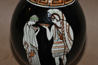 Vintage Greek Art Pottery Vase Greece Eaahnikh Texnh Hand Painted Artist Signed 3