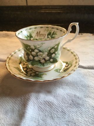 Royal Albert Flower Of The Month - May Lily Of The Valley Cup Saucer Bone China